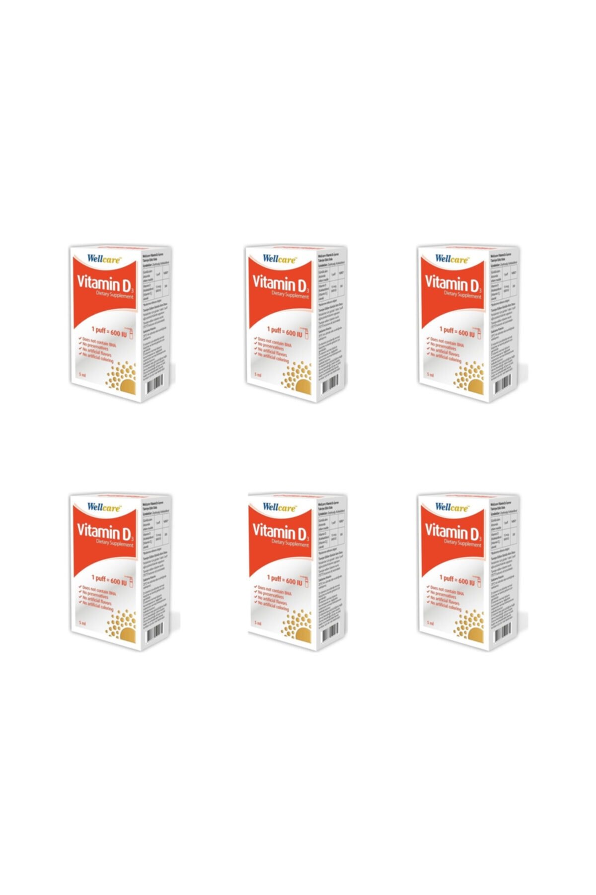 Wellcare Vitamin D3 600 IU 5 ml 6 Kutu