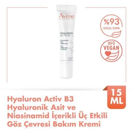 Avène Hyaluron Activ B3 Üçlü Düzeltici Gözaltı Kremi 15 ml