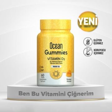 Ocean Gummies Vitamin D3 60 Çiğnenebilir Jel Form