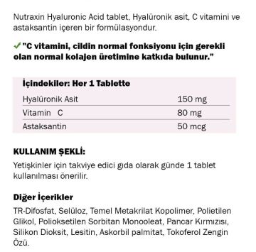 Nutraxin Beauty Hyaluronik Acid 30 Tablet