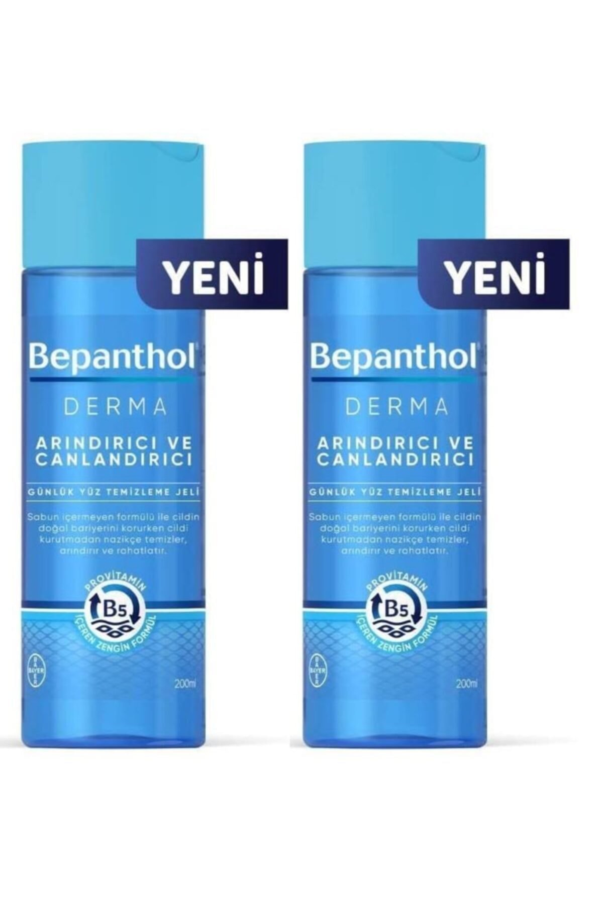 Bepanthol Derma Arındırıcı ve Canlandırıcı Günlük Yüz Temizleme Jeli 200 ml 2 Kutu