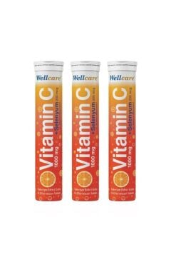 Wellcare Vitamin C 1000 mg + Selenyum 15 Efervesan Tablet 3 Kutu