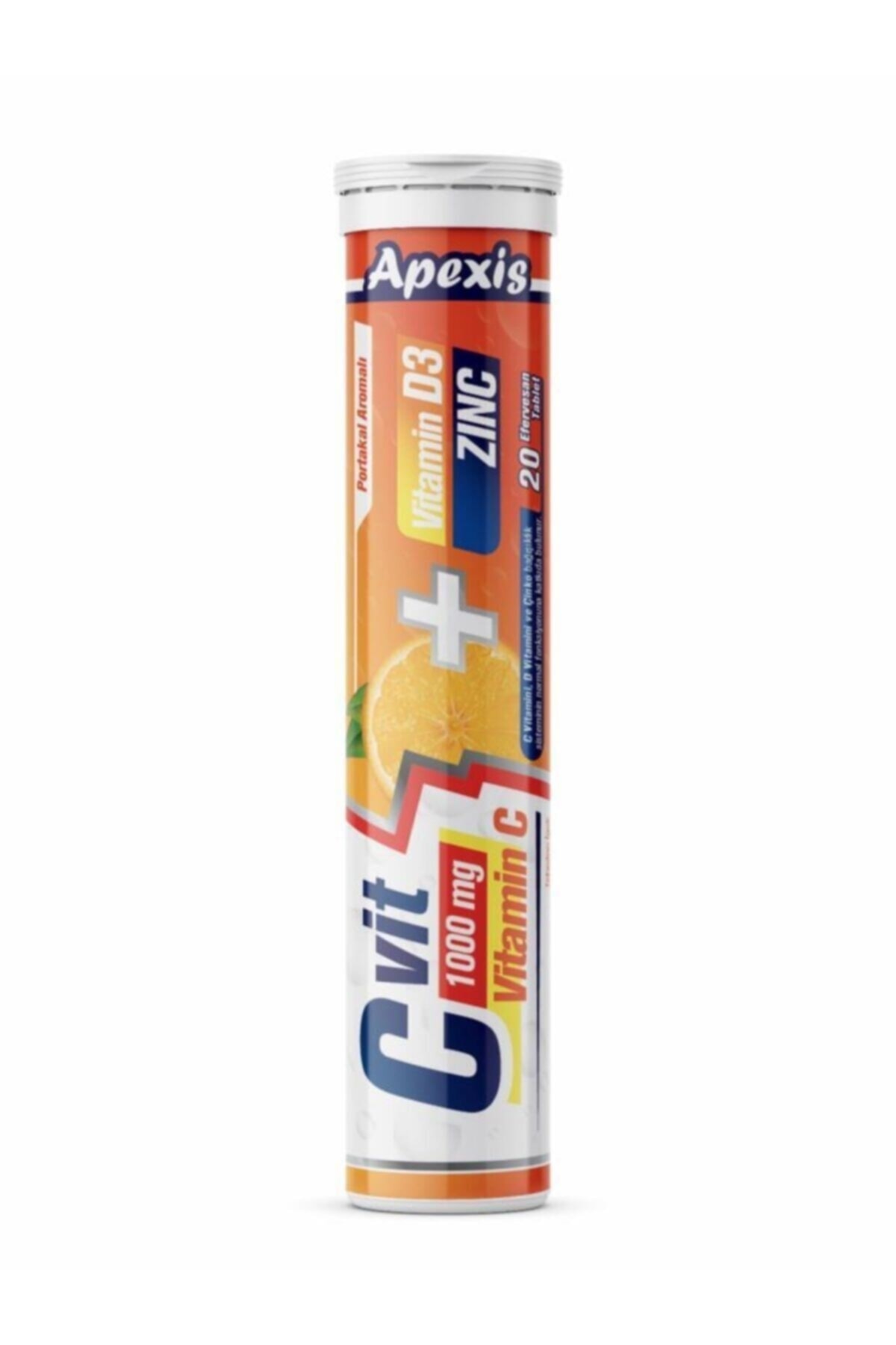 Apexis C Vit 1000 mg + D3 + Zinc 20 Efervesan Tablet