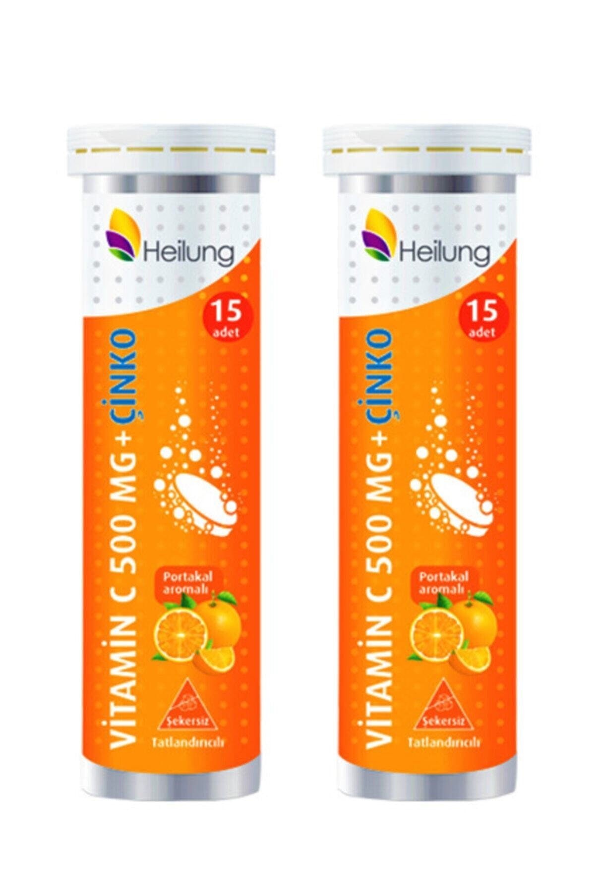 Heilung Vitamin C 500 mg Çinko 15 Efervesan Tablet 2 Kutu