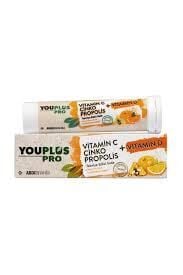 Youplus Pro Vitamin C D Çinko Propolis 15 Efervesan Tablet