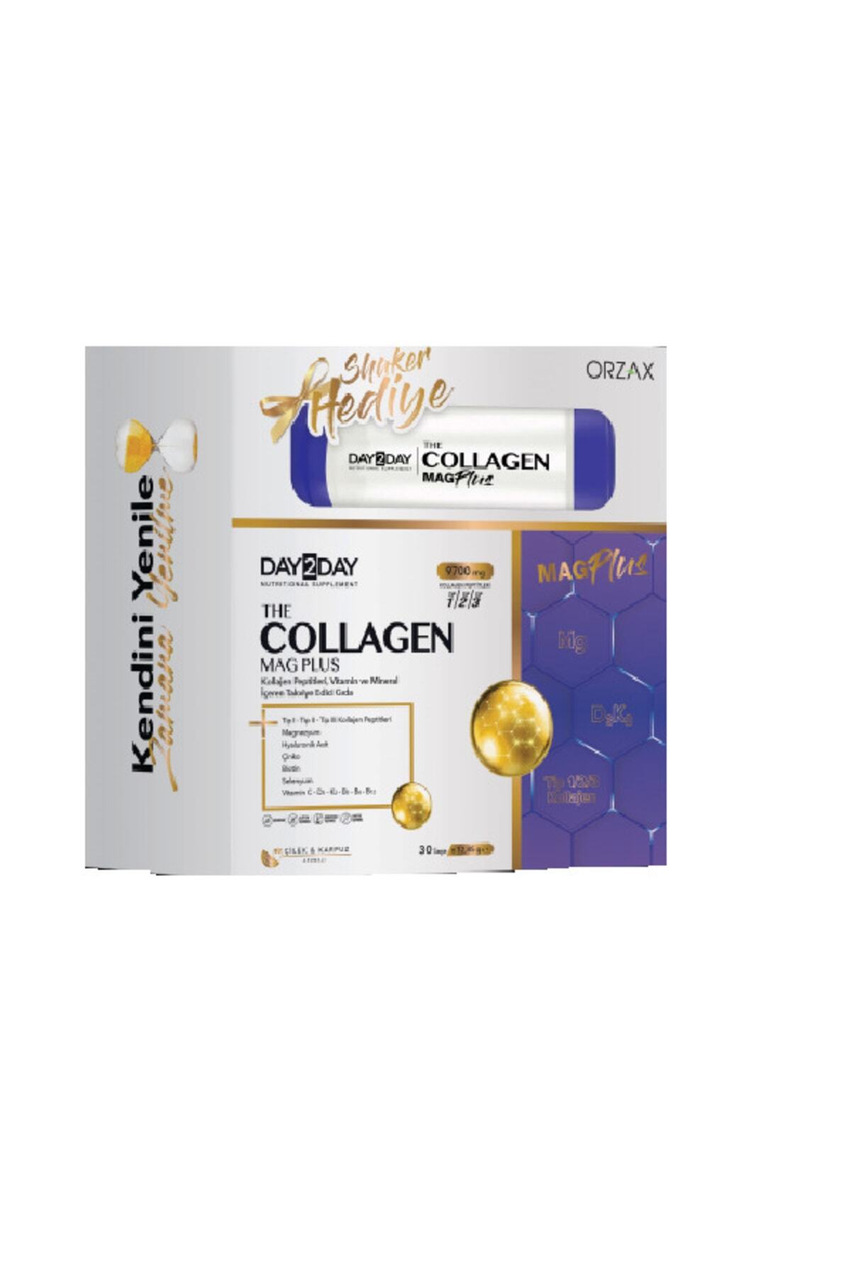 Day2Day Collagen Mag Plus Çilek Karpuz Aromalı 30 Saşe + Shaker Hediyeli