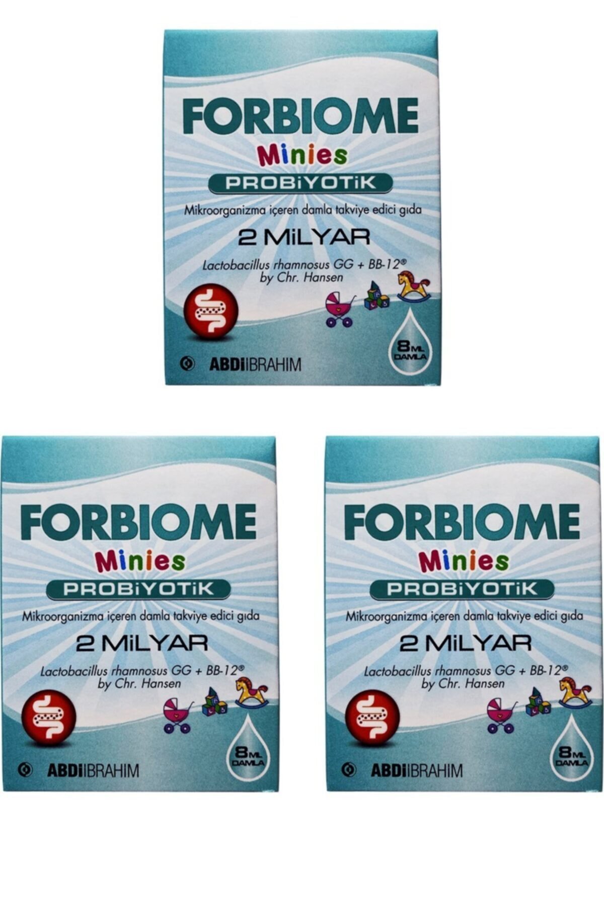 Forbiome Minies Probiyotik Damla 8 ml 3 Kutu