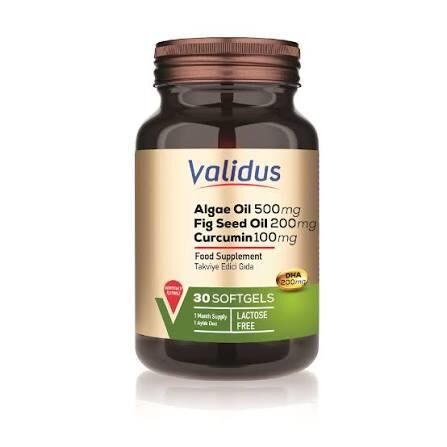 Validus Algae Oil + Fig Seed Oil + Curcumin 30 Softgel