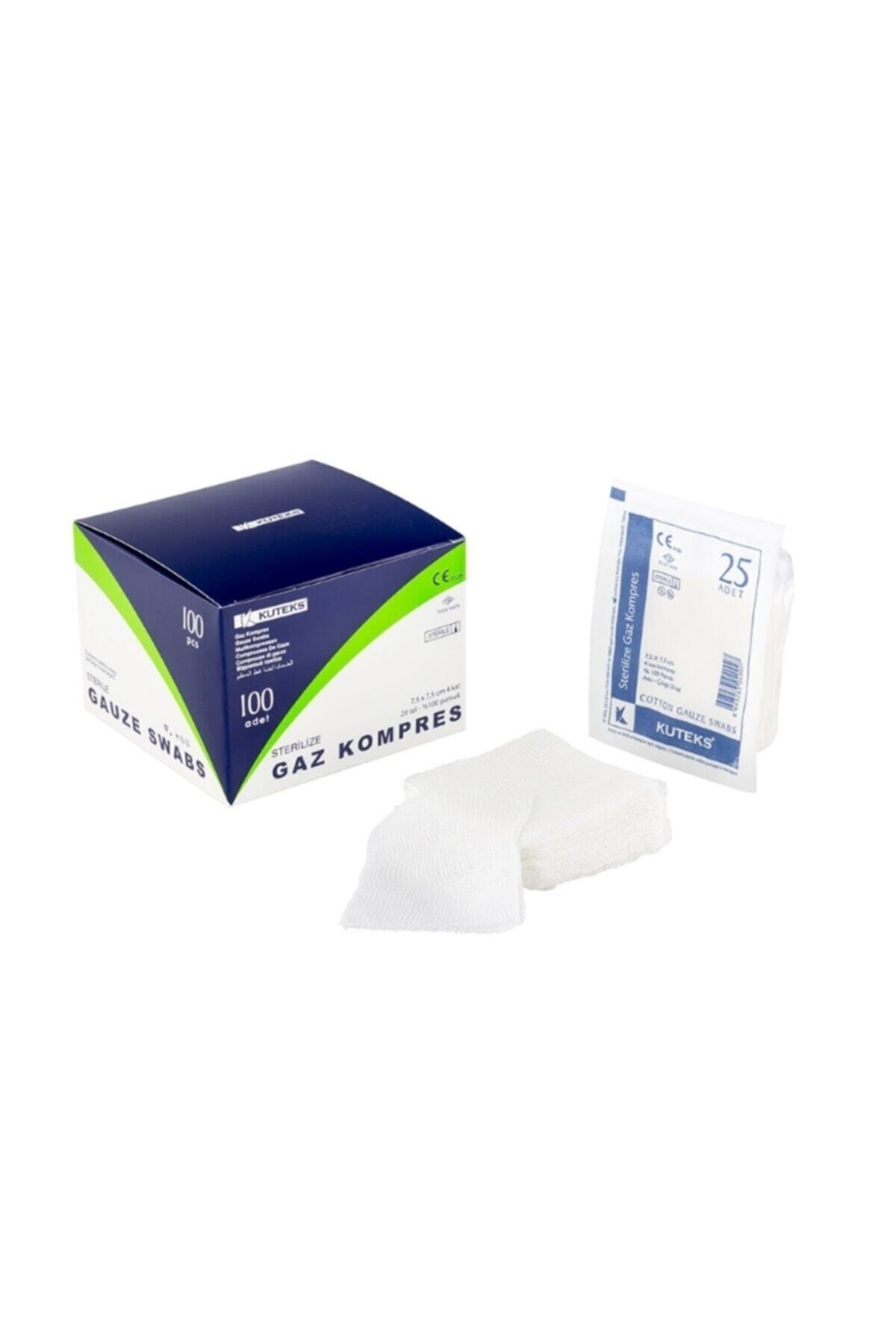 Kuteks Gaz Kompres 7,5cm x 7,5cm 4 Kat (4x25 Adet) 100'lü