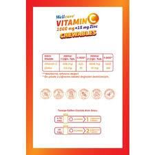 Wellcare Vitamin C 1000Mg + Çinko 15 mg 60 Çiğneme Tableti