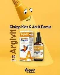 Argivit Ginkgo Kids & Adult Damla Ginkgo Biloba İçeren Takviye Edici Gıda 30 ml