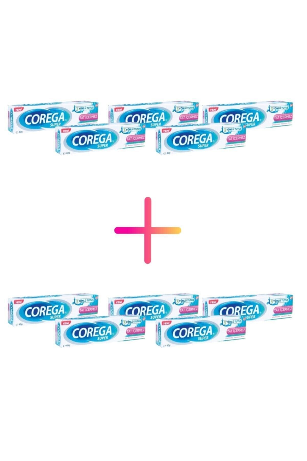 Corega Süper Diş Protezi Yapıştırıcı Tat İçermez Krem 40 gr 10 Kutu