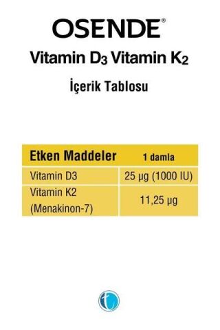 Osende Vitamin D3 K2 Damla 20 ml