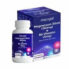 Maxigal Magnezyum Sitrat + B6 Vitamini 120 Tablet