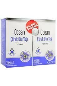 Ocean Çörek Otu Yağı 1000 mg 60 Kapsül - 1+1 Kofre Paket