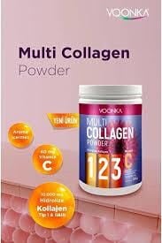 Voonka Multi Collagen Powder Hidrolize Kollajen Tip 1 2 3 Vitamin C 300 gr