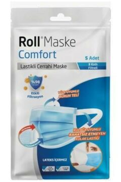 Roll Comfort 3 Katlı Meltblown Cerrahi Maske Telli 100'lü Paket