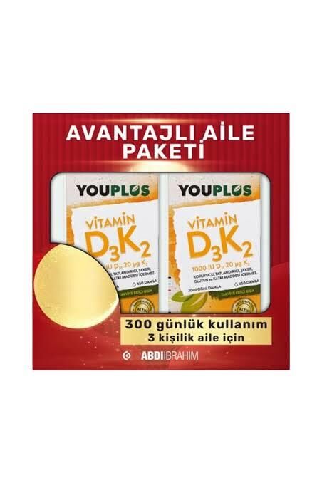Youplus Vitamin D3 K2 Damla 20 ml - 2.si %50 İndirimli