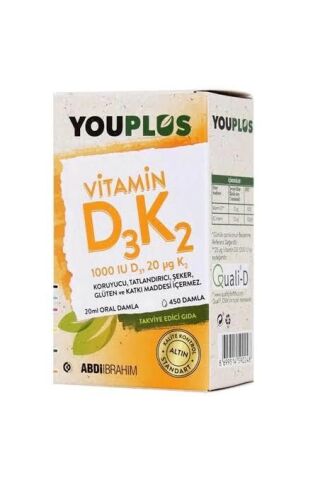 Youplus Vitamin D3 K2 Damla 20 ml - 2.si %50 İndirimli