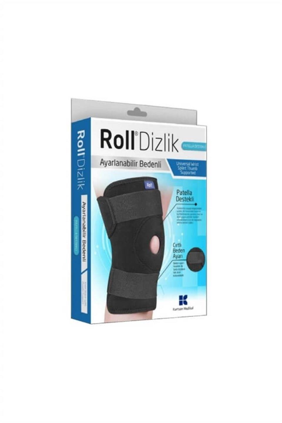 Roll Patella Destekli Ayarlanabilir Bedenli Cırtlı Dizlik
