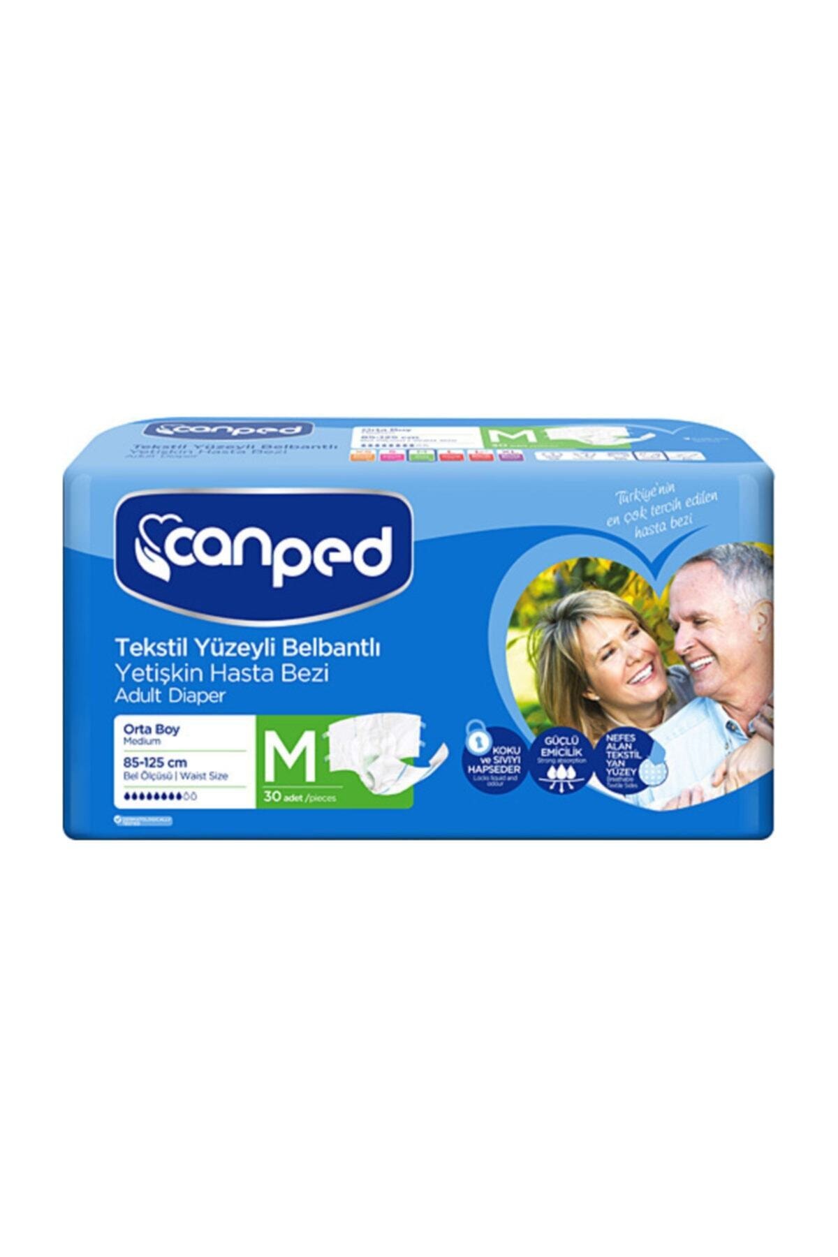 Canped Belbantlı Tekstil Yüzey Hasta Bezi Medium 30'lu Paket