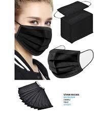 Melt Mask 3 Katlı Spunbond Siyah Cerrahi Maske Telli 50'li (ÜTS Kayıtlı)