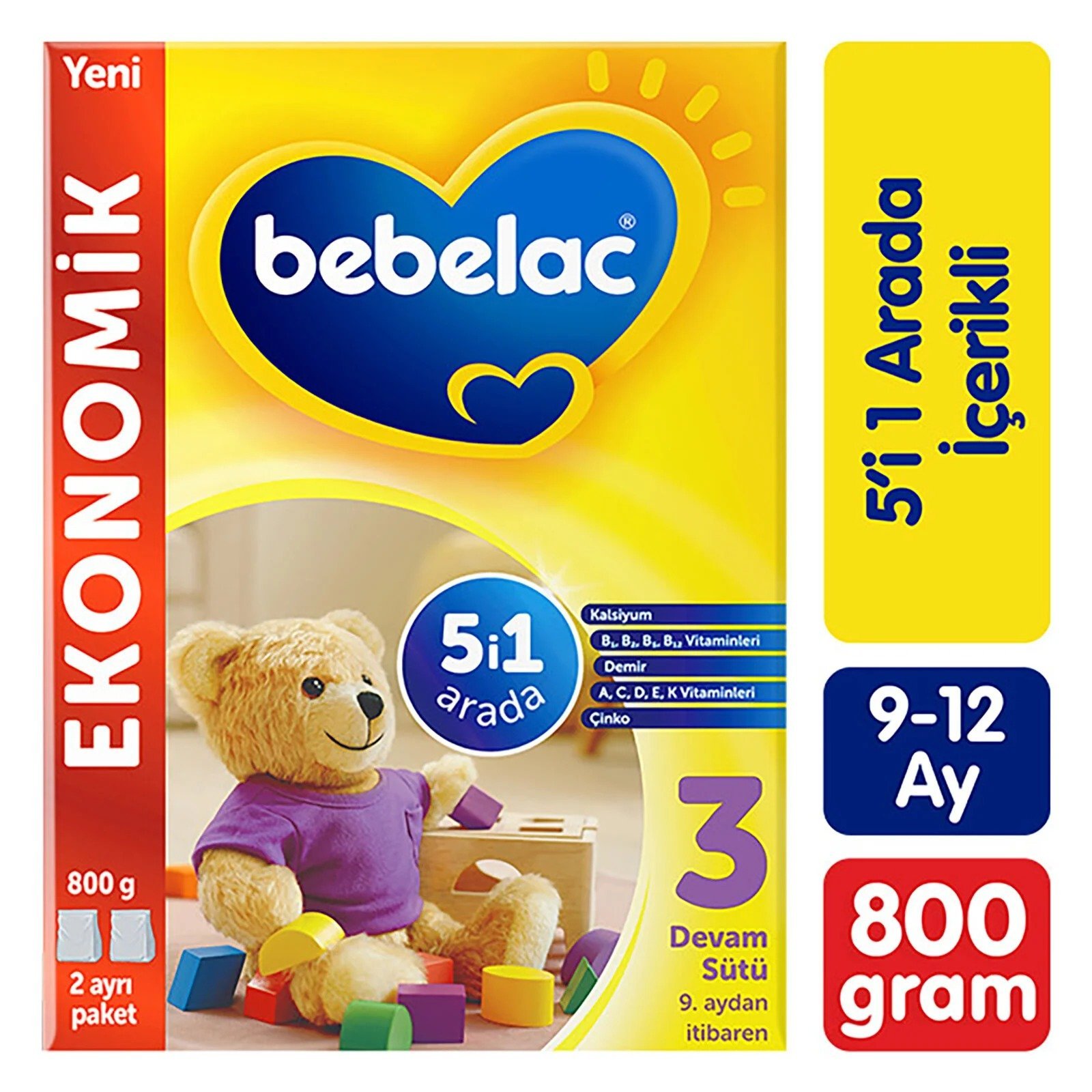 Bebelac 3 Bebek Devam Sütü 800 gr