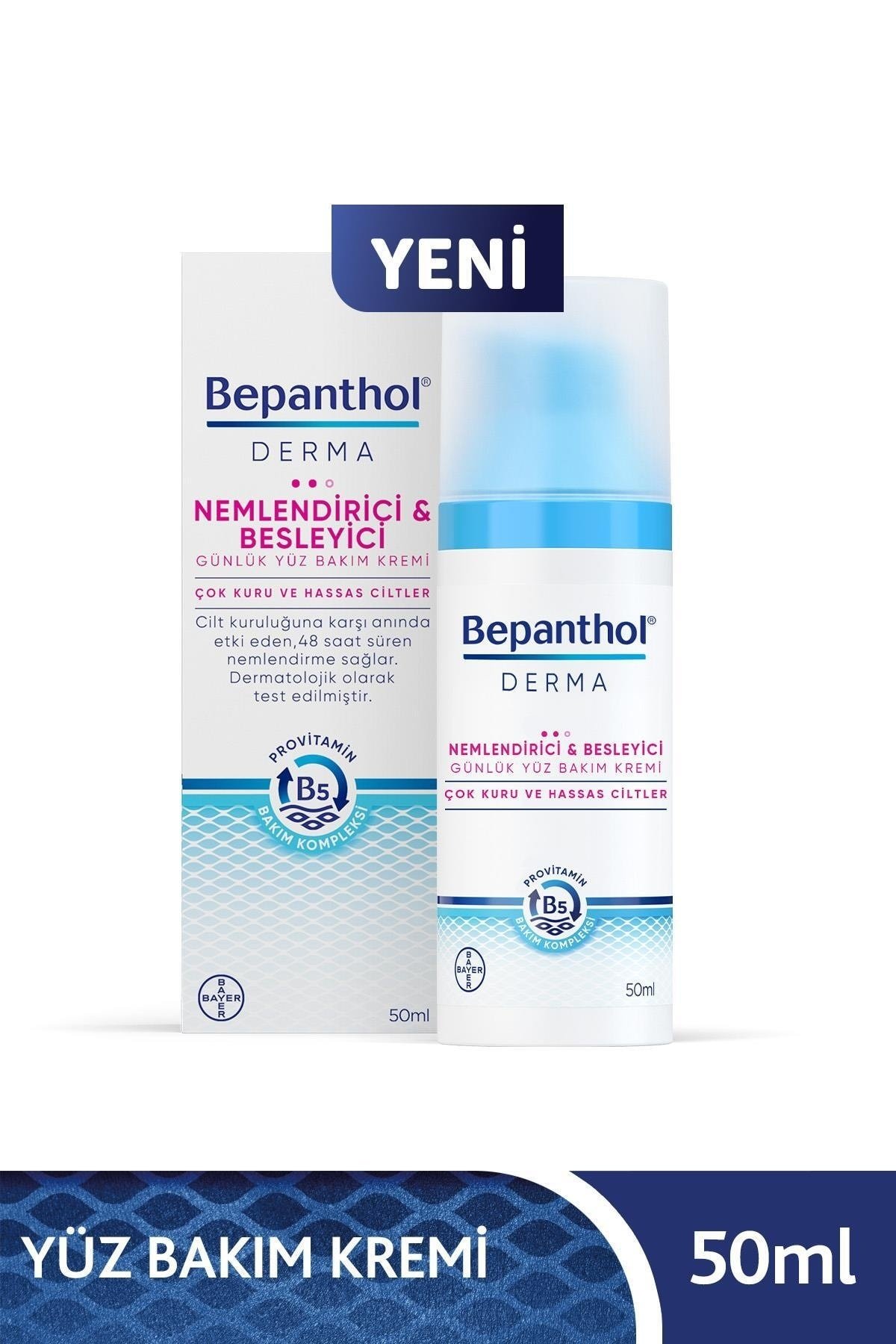 Bepanthol Derma Nemlendirici ve Besleyici Günlük Yüz Bakım Çok Kuru ve Hassas  Ciltler 50 ml