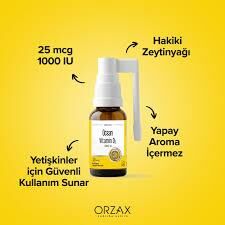 Ocean Vitamin D3 Sprey 1000 IU 20 ml + 10 ml - %50 Daha Fazla