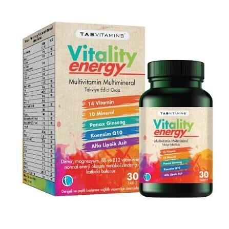 Tabvitamins Vitality Energy 30 Tablet