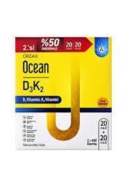 Ocean D3K2 Damla 20+20 ml - İkincisi %50 İndirimli