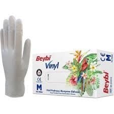 Beybi Pudrasız Vinil Muayene Eldiven Beyaz Large 100'lü