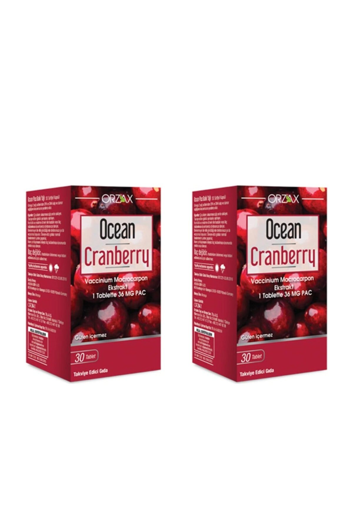 Ocean Cranberry Turna Yemişi Ekstresi 36 mg Pac 30 Kapsül 2 Kutu