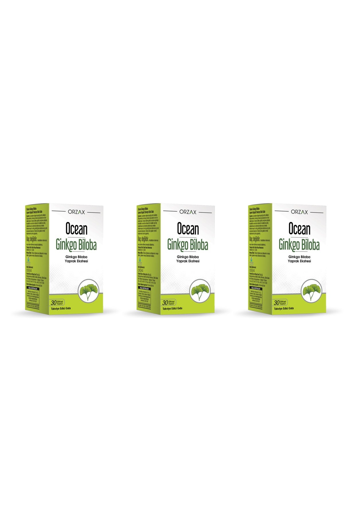 Ocean Ginkgo Biloba 30 Kapsül 3 Kutu
